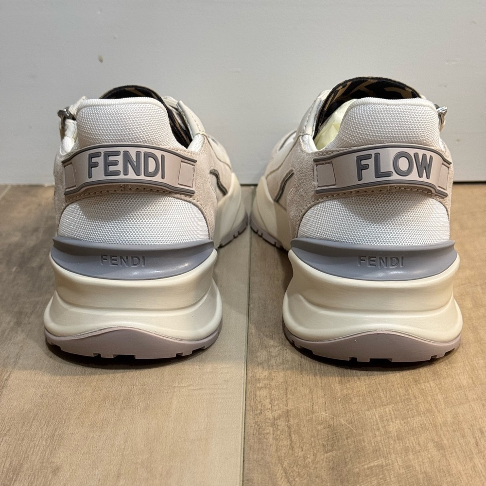(SOLD) Fendi Flow Cream nylon and suede low-tops - Size 38.5 - Picture 6 of 15
